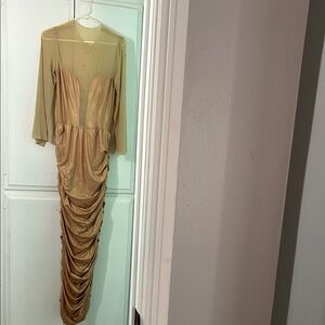 Elegant Gold Evening Gown